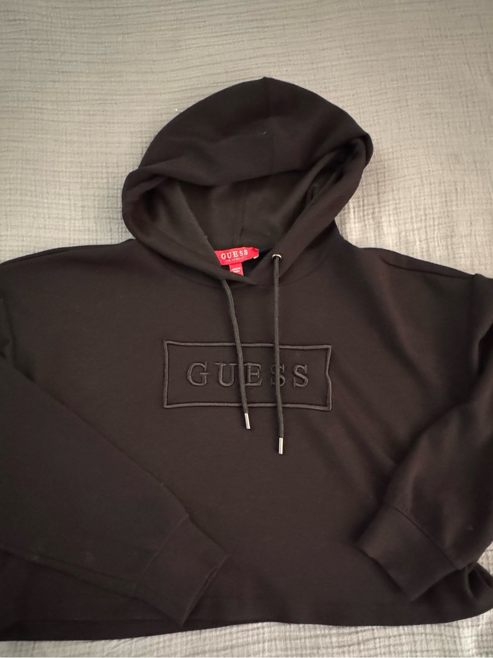 GUESS women  Black Hooded Sweatshirt - Embroidered Logo